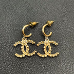 Chanel CC Logo Earrings 22c Swing Gold Icon — view 3