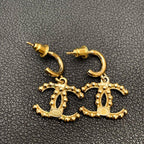Chanel CC Logo Earrings 22c Swing Gold Icon — view 4