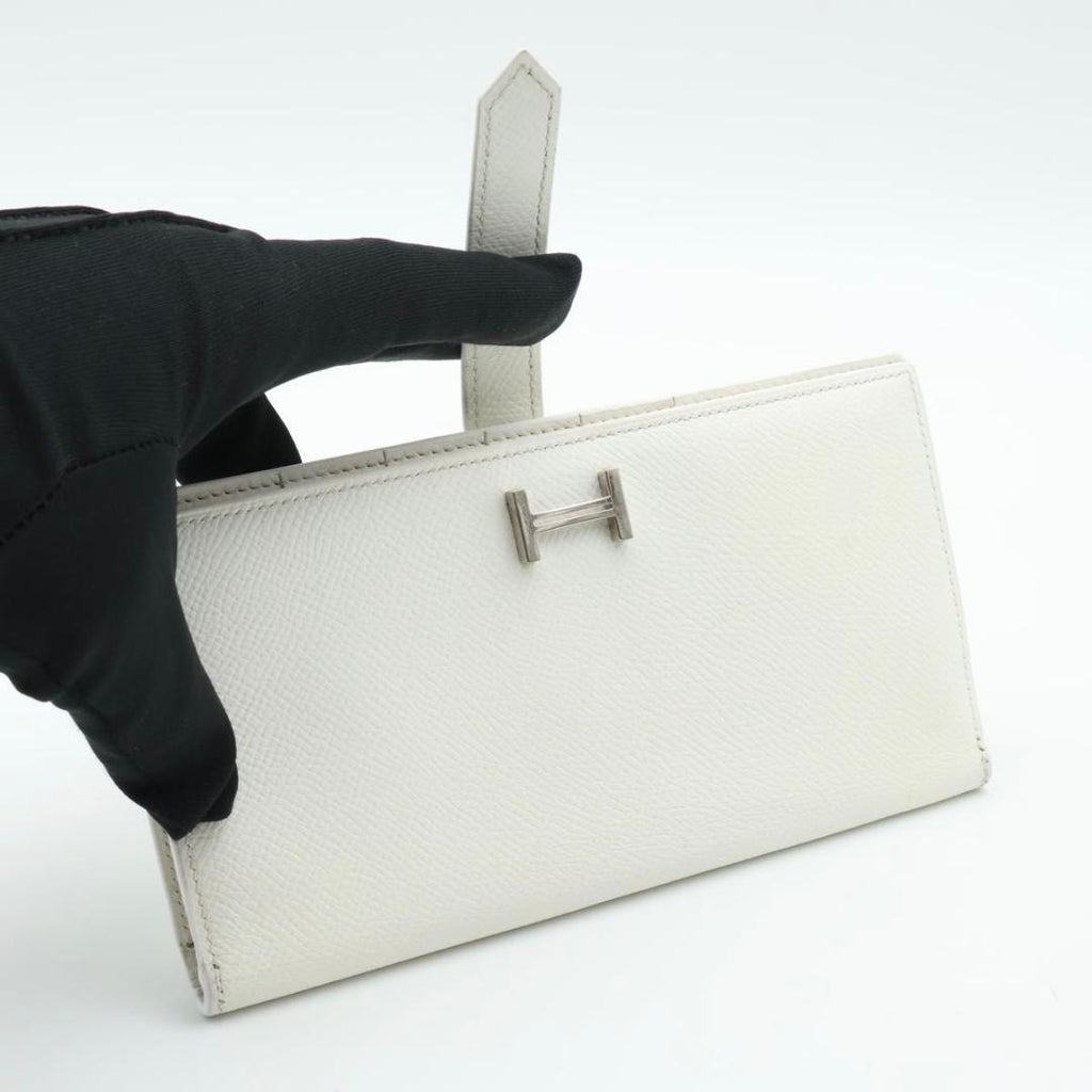 Hermes Bearn Soufflet Wallet Veau Epsom White — view 2