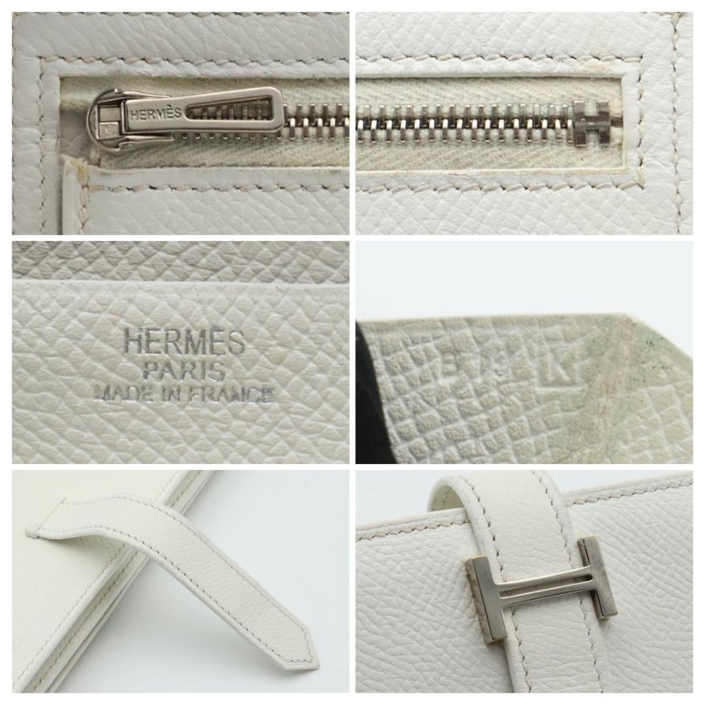 Hermes Bearn Soufflet Wallet Veau Epsom White — view 7