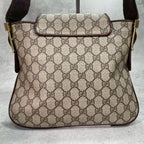 Gucci GG Shoulder Bag Brown Beige Leather Logo — view 3