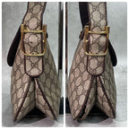 Gucci GG Shoulder Bag Brown Beige Leather Logo — view 7