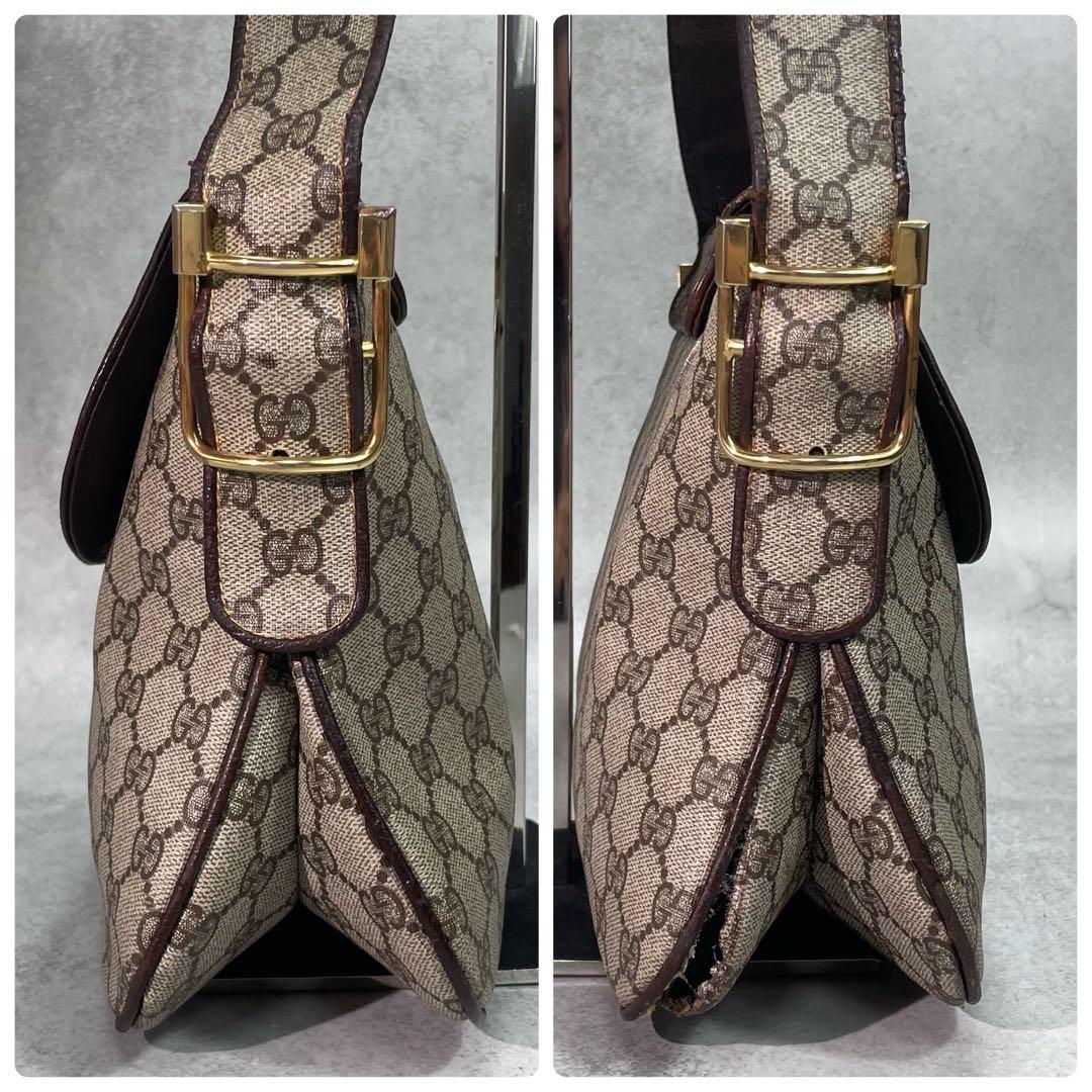 Gucci GG Shoulder Bag Brown Beige Leather Logo — view 7