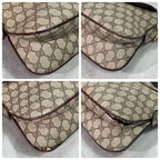 Gucci GG Shoulder Bag Brown Beige Leather Logo — view 9