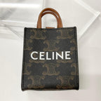 Celine Triomphe Canvas Logo Charm Micro Vertical Cabas — view 2