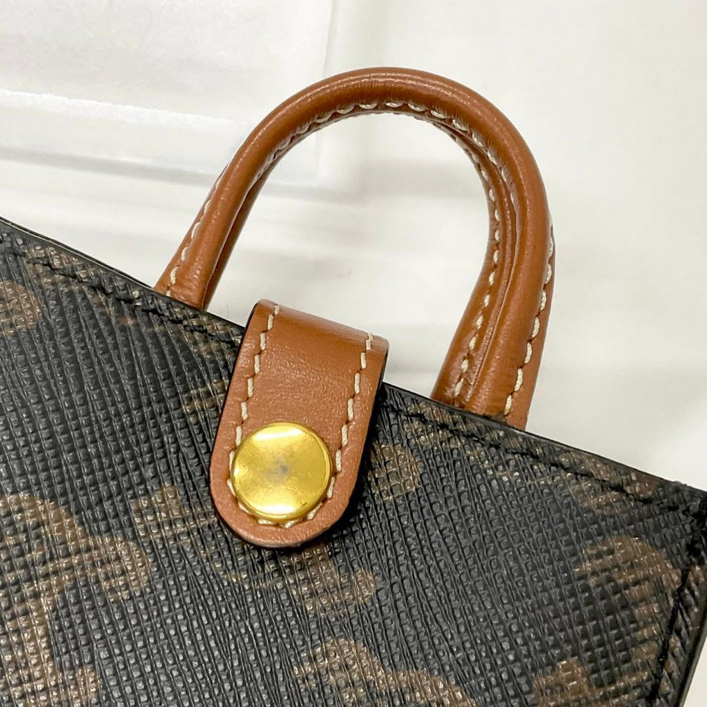 Celine Triomphe Canvas Logo Charm Micro Vertical Cabas — view 4