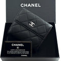 Chanel Wallet Quilted Lambskin Snap Closure Bifold