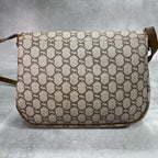 Gucci GG Shoulder Bag Brown Beige Leather Logo — view 3