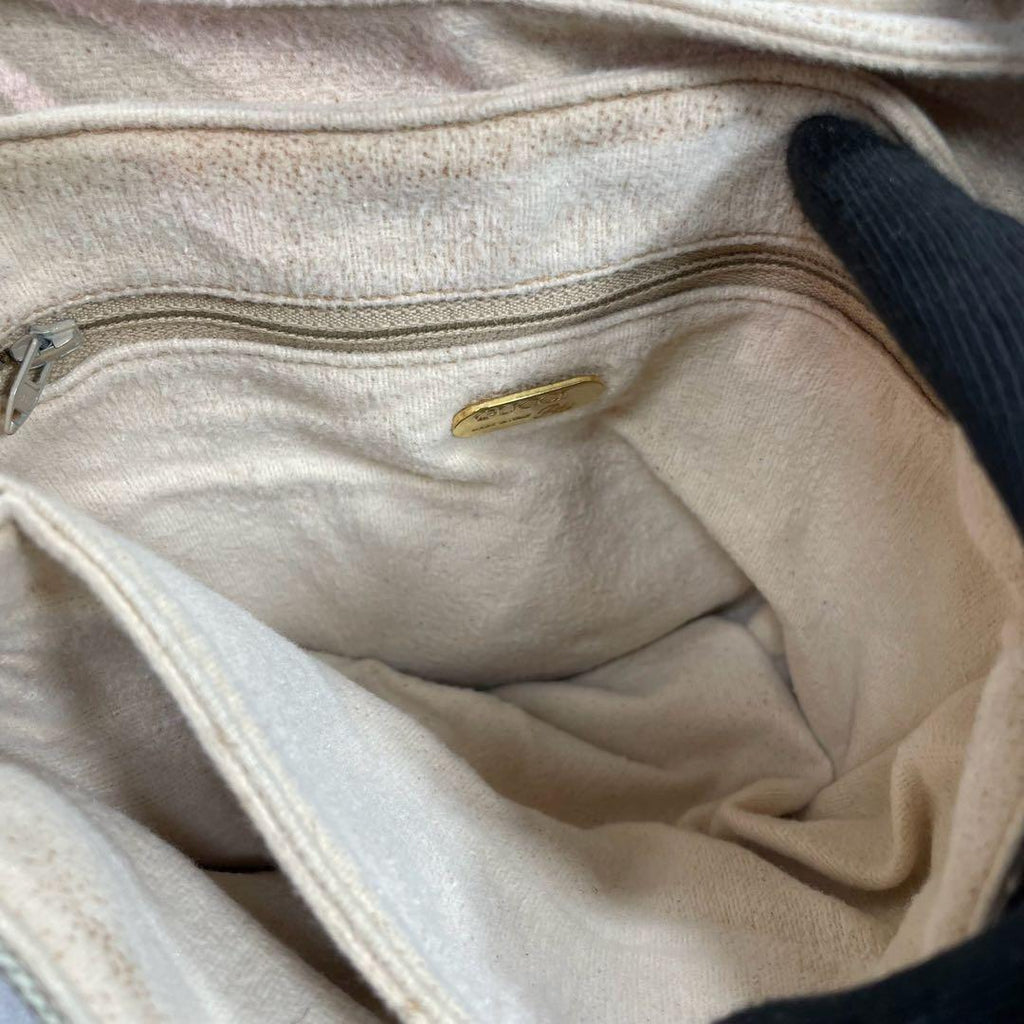 Gucci GG Shoulder Bag Brown Beige Leather Logo — view 5