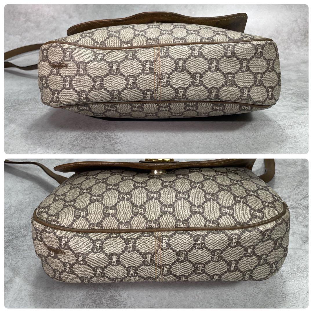 Gucci GG Shoulder Bag Brown Beige Leather Logo — view 7