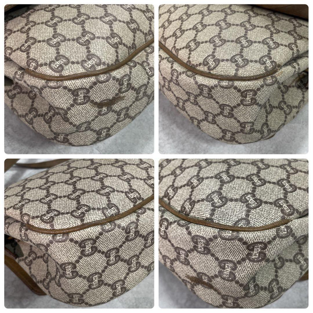 Gucci GG Shoulder Bag Brown Beige Leather Logo — view 8