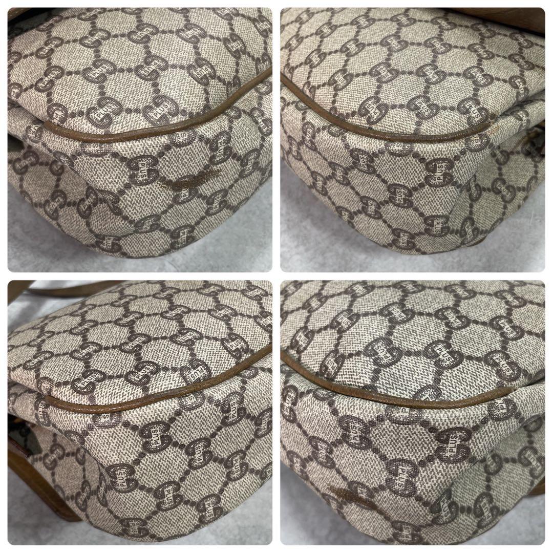 Gucci GG Shoulder Bag Brown Beige Leather Logo — view 8