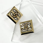 Chanel Earrings CC Logo Gold