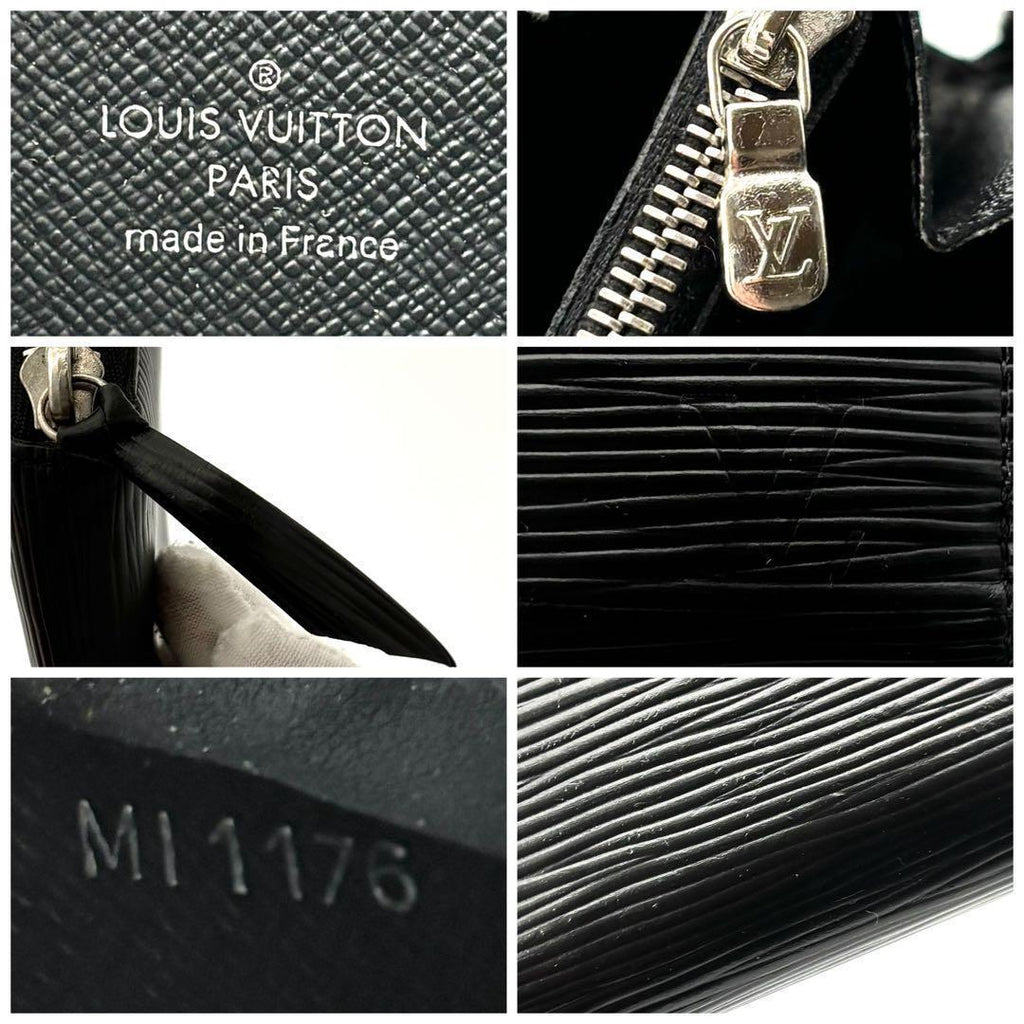 Louis Vuitton Wallet Epi Portefeuille Clemence Noir Black — view 9