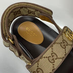 Gucci GG Marmont Canvas Double Strap Sandals Beige — view 7