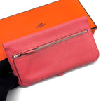 Hermes Dogon Long Pink Togo Silver Wallet Bifold Leather — view 2