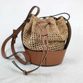 Loewe Balloon Small Bag Raffia Shoulder Back Drawstring