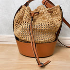 Loewe Balloon Small Bag Raffia Shoulder Back Drawstring — view 2
