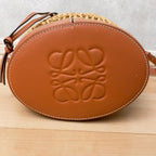 Loewe Balloon Small Bag Raffia Shoulder Back Drawstring — view 5