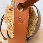 Loewe Balloon Small Bag Raffia Shoulder Back Drawstring — view 7