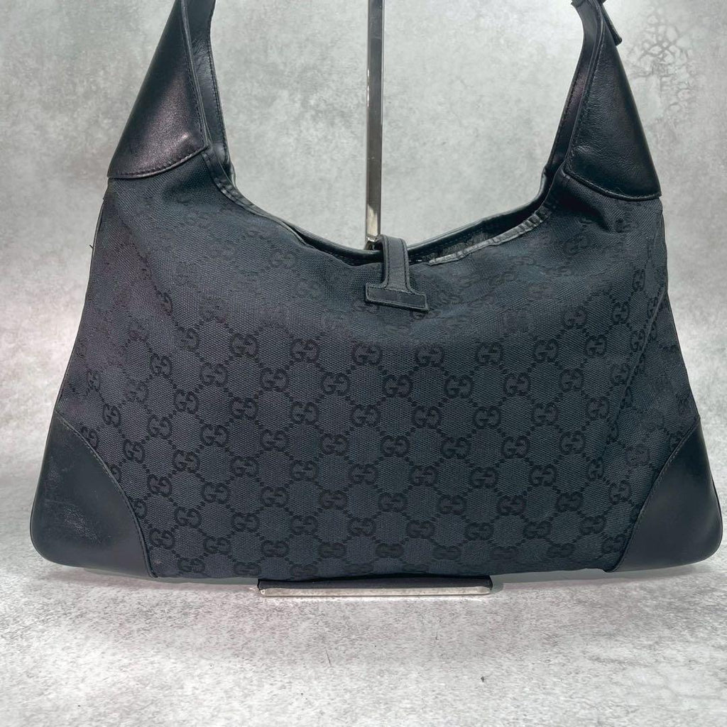 Gucci GG Sherry Line Shoulder Bag Jackie Leather Black — view 3