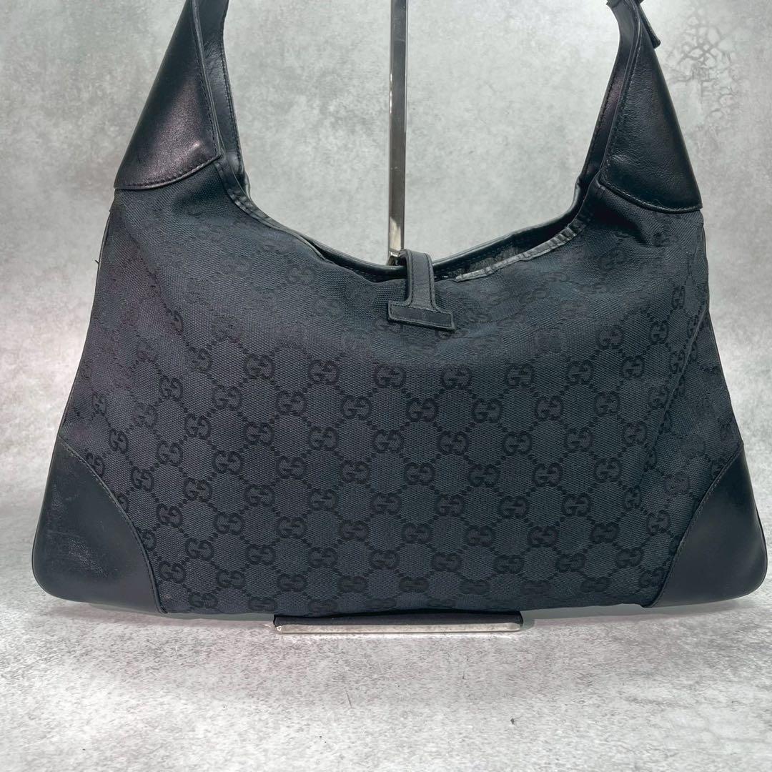Gucci GG Sherry Line Shoulder Bag Jackie Leather Black — view 3