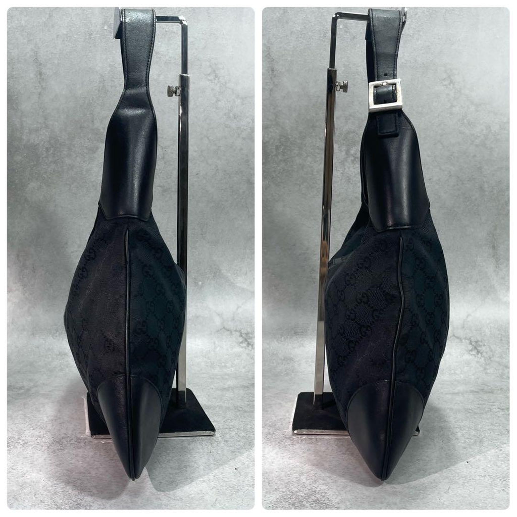Gucci GG Sherry Line Shoulder Bag Jackie Leather Black — view 7