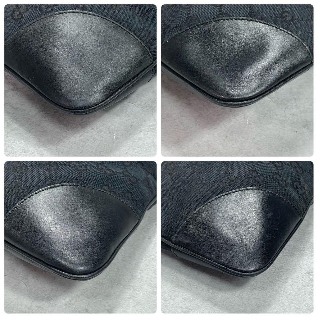 Gucci GG Sherry Line Shoulder Bag Jackie Leather Black — view 9