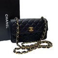 Chanel Lambskin Mini Quilted Chain Shoulder Bag CC Logo