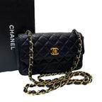 Chanel Lambskin Mini Quilted Chain Shoulder Bag CC Logo