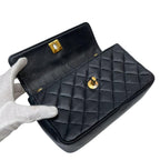 Chanel Lambskin Mini Quilted Chain Shoulder Bag CC Logo — view 3