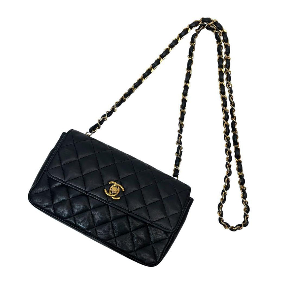 Chanel Lambskin Mini Quilted Chain Shoulder Bag CC Logo — view 4
