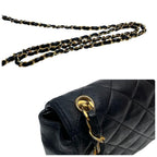 Chanel Lambskin Mini Quilted Chain Shoulder Bag CC Logo — view 8