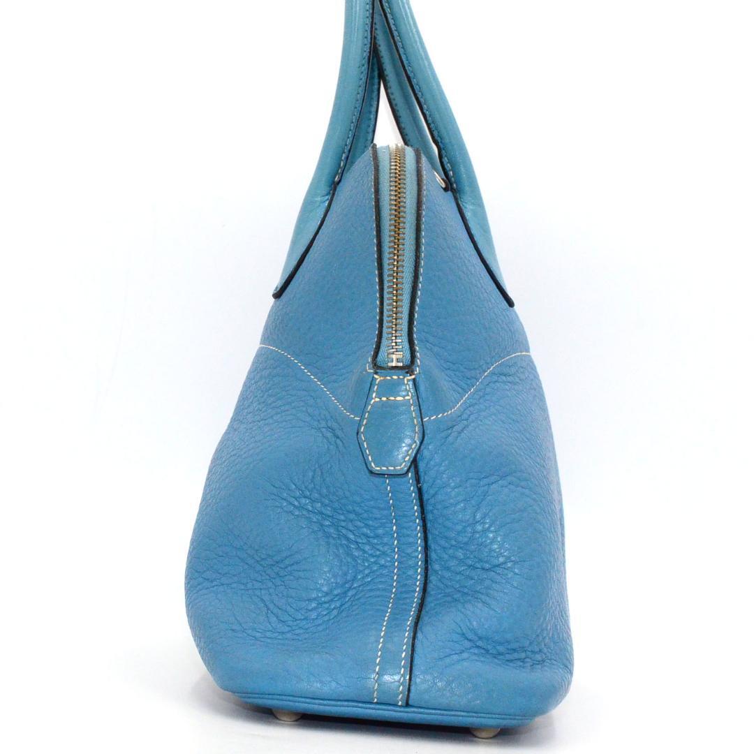 Hermes Bolide 31 Taurillon Clemence Blue Jean Handbag — view 4