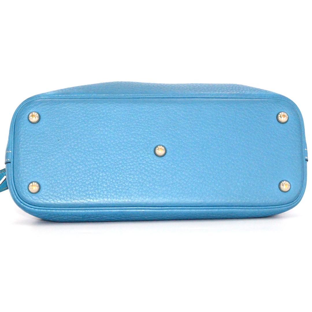 Hermes Bolide 31 Taurillon Clemence Blue Jean Handbag — view 7