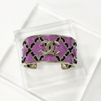 Chanel CC Logo Chain Bangle Bracelet Purple Gold — view 2