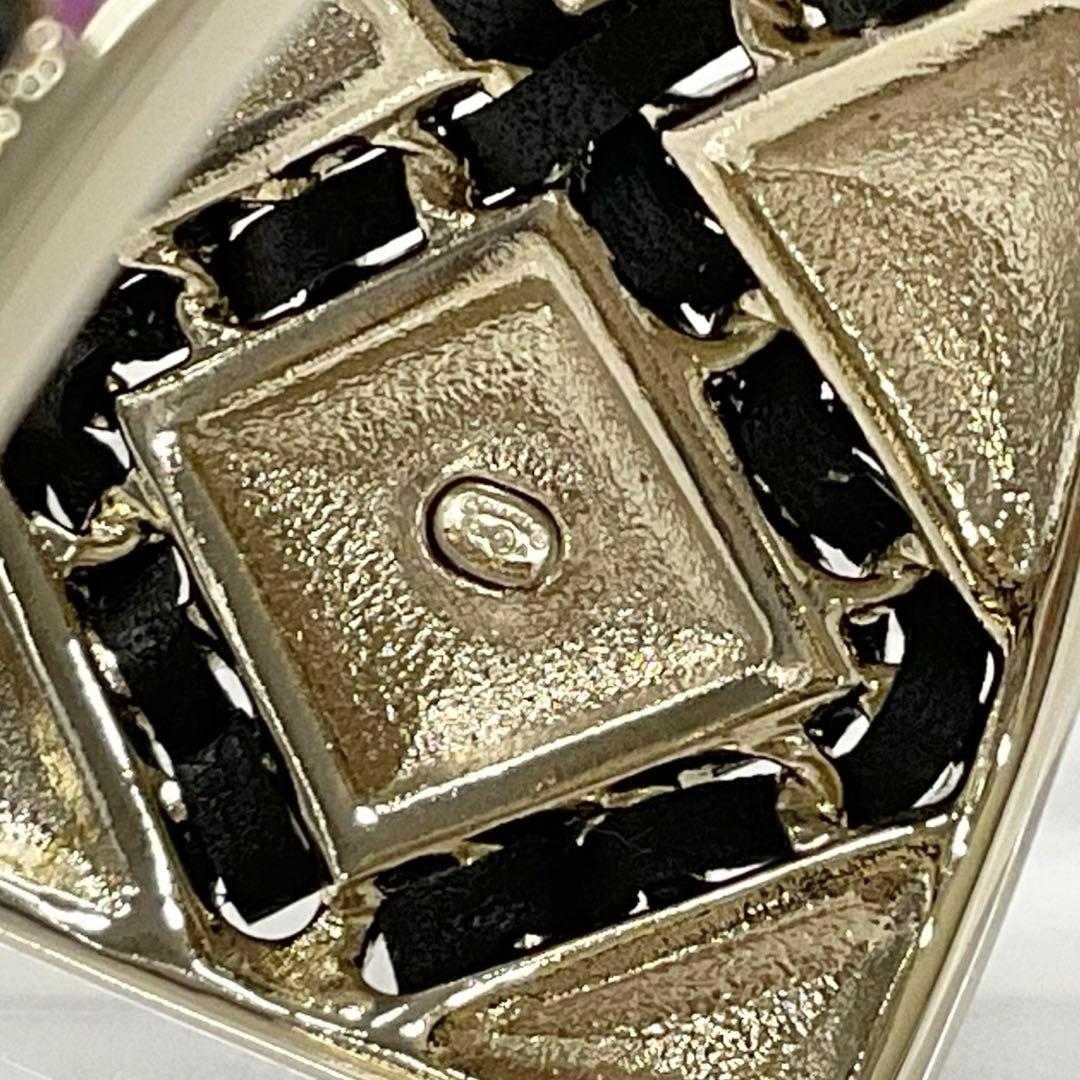 Chanel CC Logo Chain Bangle Bracelet Purple Gold — view 6
