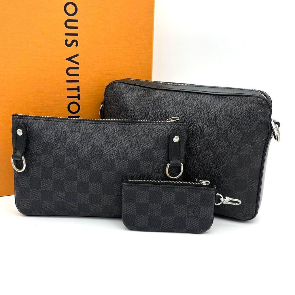 Louis Vuitton Damier Graphite Link Trio Messenger Black — view 2