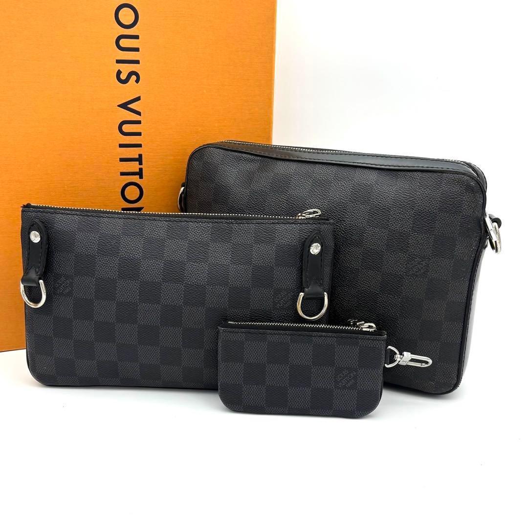Louis Vuitton Damier Graphite Link Trio Messenger Black — view 2