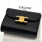 Celine Wallet Small Flap Triomphe Black