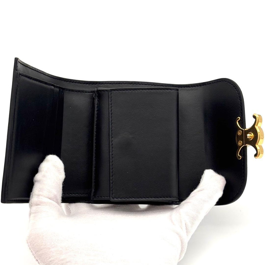 Celine Wallet Small Flap Triomphe Black — view 3