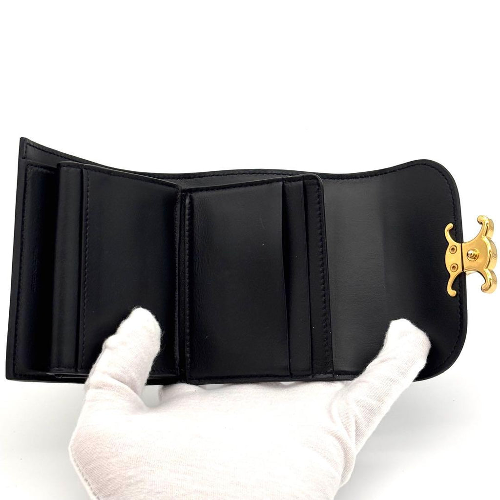 Celine Wallet Small Flap Triomphe Black — view 4