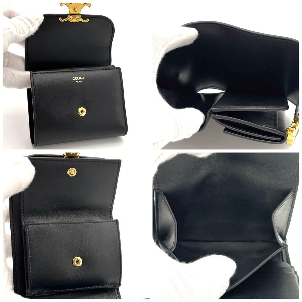 Celine Wallet Small Flap Triomphe Black — view 5