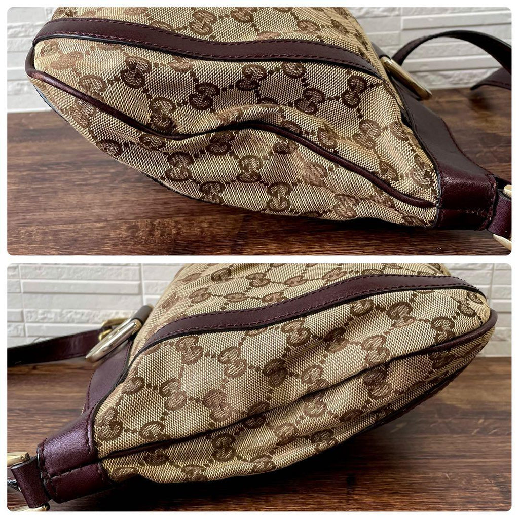Gucci GG Canvas Leather Abbey Shoulder Bag Bordeaux Brown — view 4