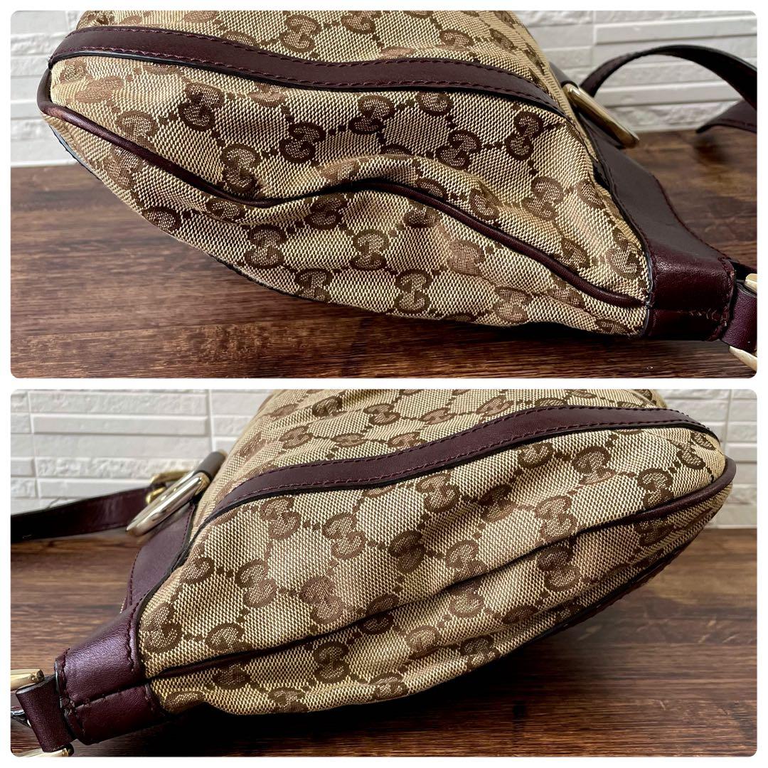 Gucci GG Canvas Leather Abbey Shoulder Bag Bordeaux Brown — view 4
