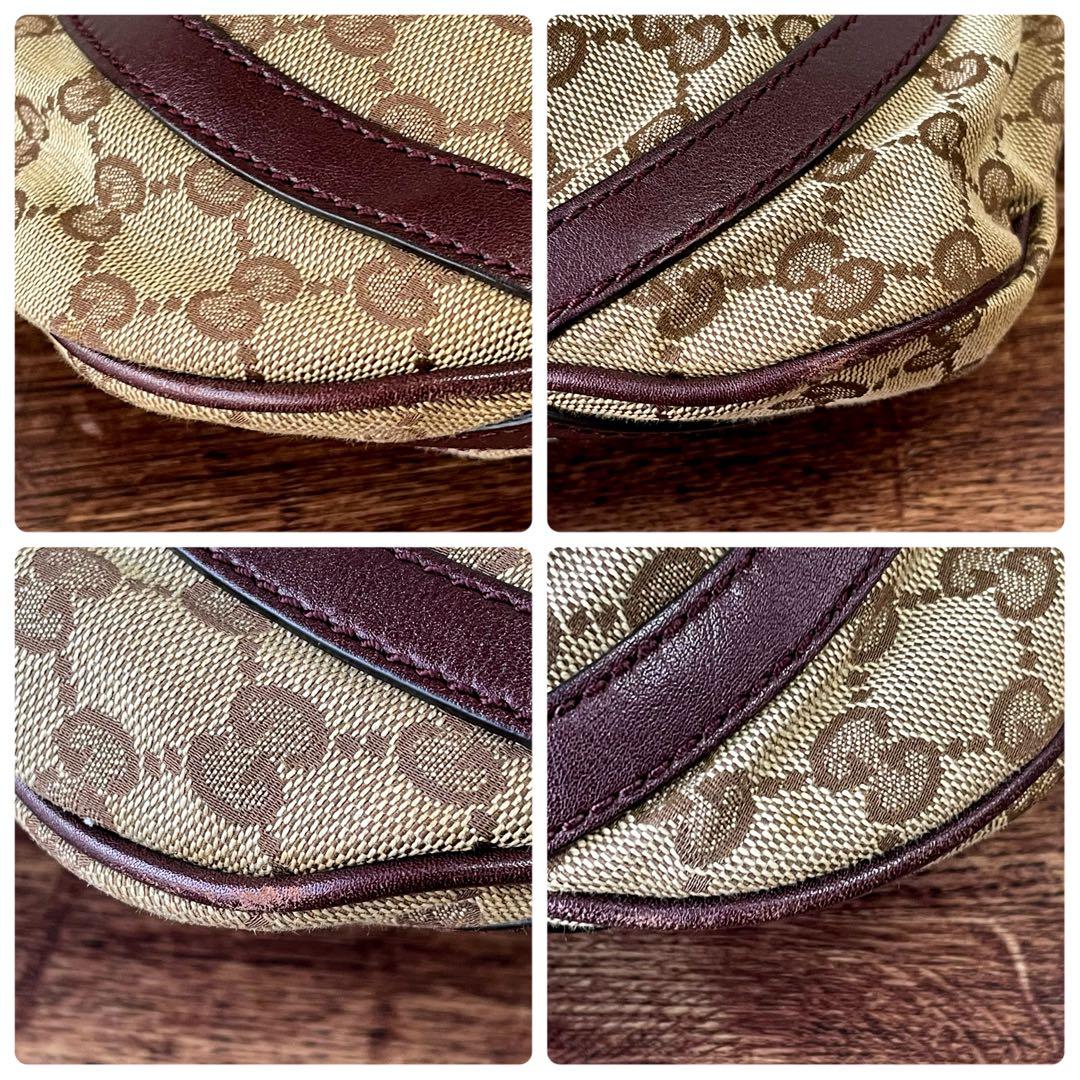 Gucci GG Canvas Leather Abbey Shoulder Bag Bordeaux Brown — view 6