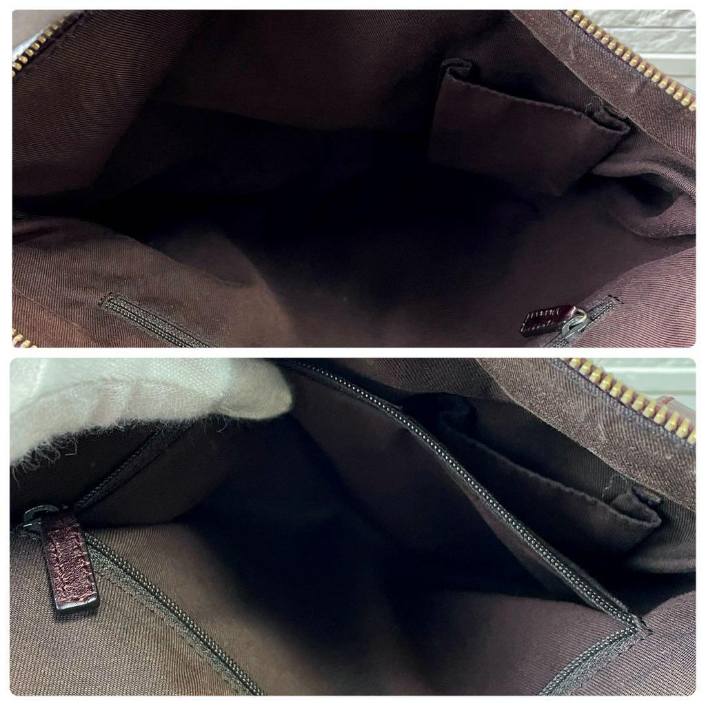 Gucci GG Canvas Leather Abbey Shoulder Bag Bordeaux Brown — view 8