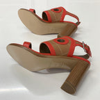 Hermes Blinkers Leather Strap Sandals Red Brown — view 7
