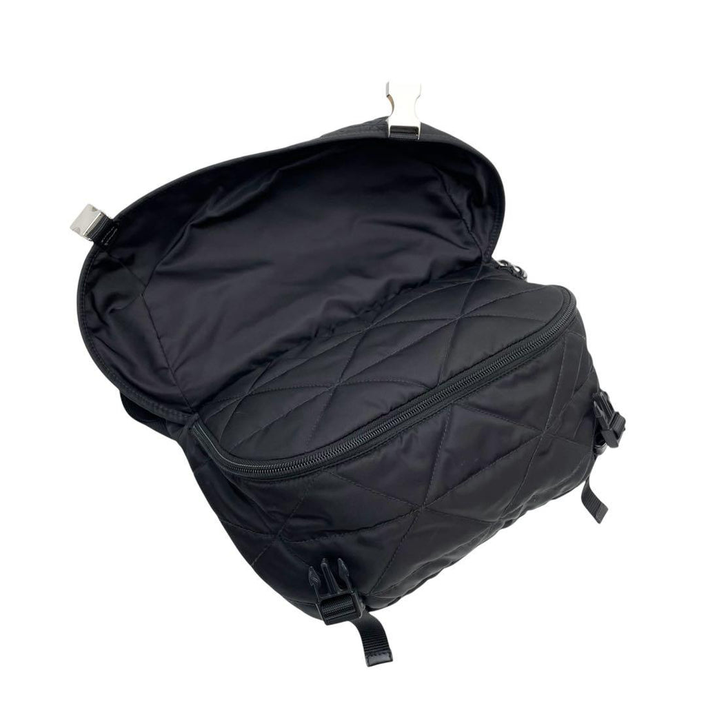 Prada Nylon Leather Padded Quilted Shoulder Bag Black — view 6