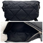 Prada Nylon Leather Padded Quilted Shoulder Bag Black — view 8